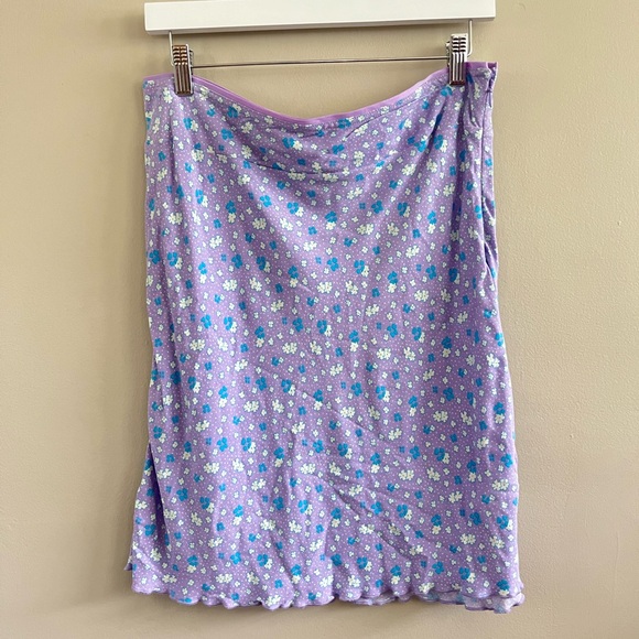 Free People Flirty Floral Skirt Lavender Purple Spring Summer Lightweight Size 8 - Picture 3 of 6